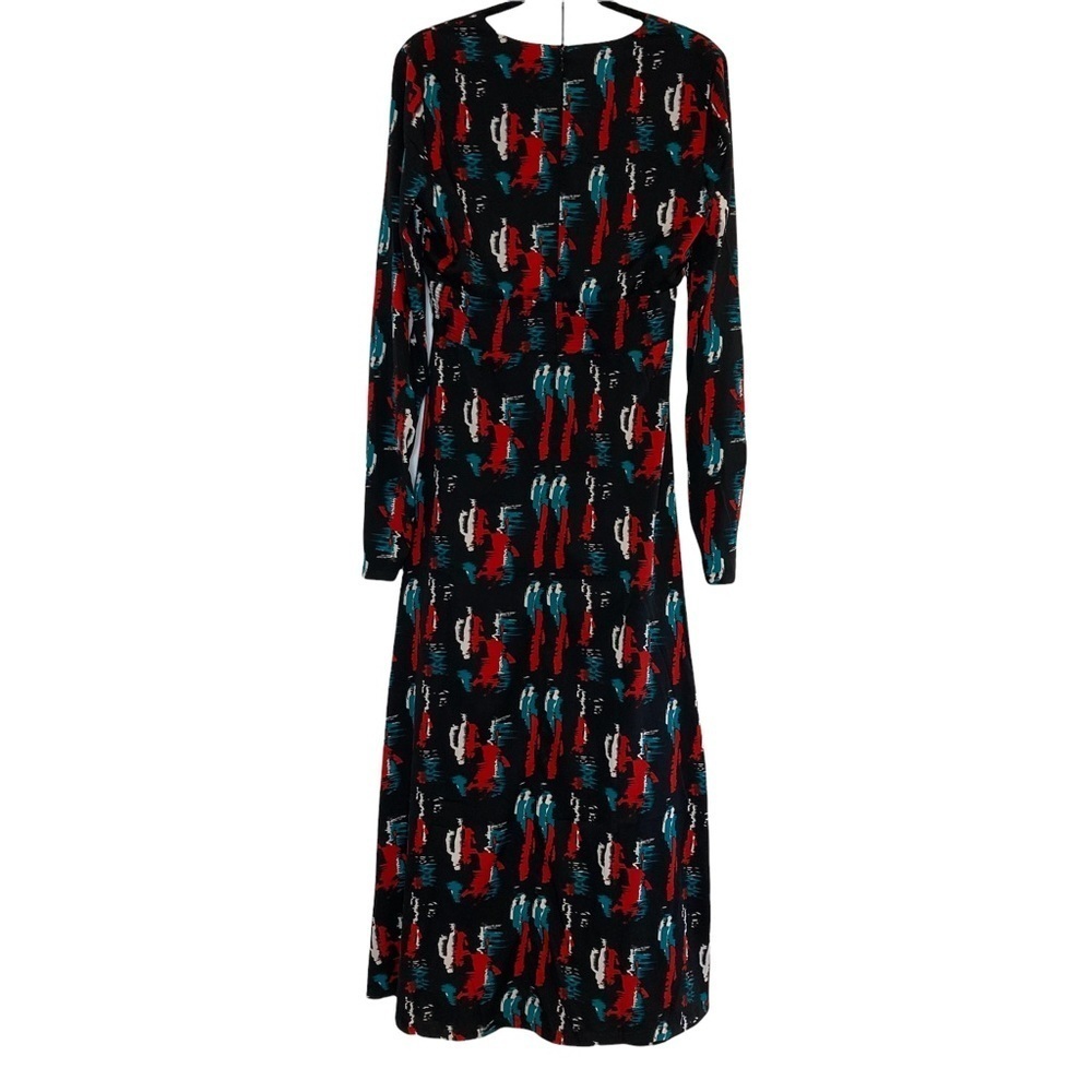 W118 by Walter Baker Black Raquel Patterned Maxi Dress Sz M - Picture 3 of 15